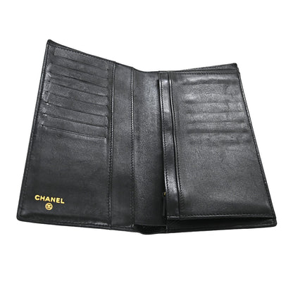 Chanel Timeless CC French Wallet Caviar, Black, Leather, Wallet
