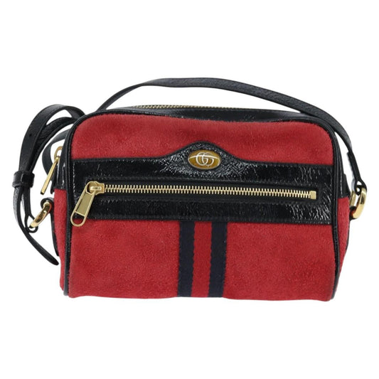 Gucci Ophidia Shoulder Bag Suede, RED, SUEDE, Shoulder bag