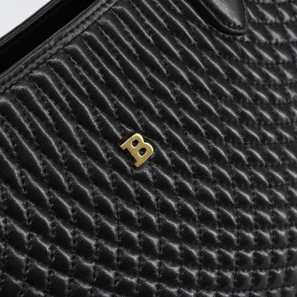 Bally Vintage Handbag Quilted Leather, BLACK, LEATHER, Handbag