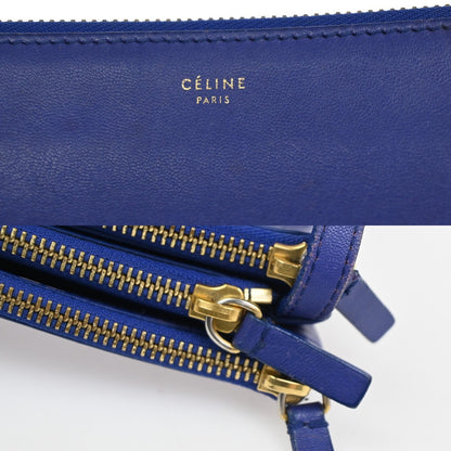 Celine Trio Crossbody Bag Leather, Blue, Leather, Shoulder Bag