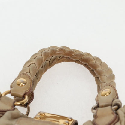 Miu Miu Coffer Convertible Satchel Leather, BEIGE, LEATHER, Handbag