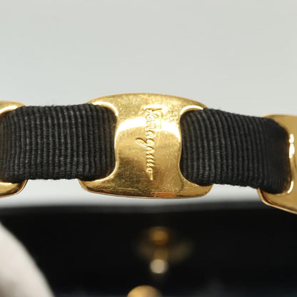 Salvatore Ferragamo Vala Handbag Canvas, BLACK, CANVAS, Handbag