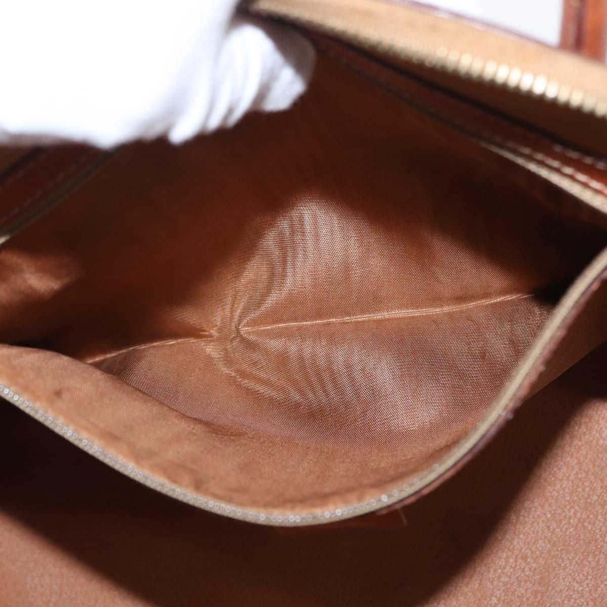 Celine Vintage Macadam Handbag Canvas and Leather, BROWN, CANVAS, Handbag