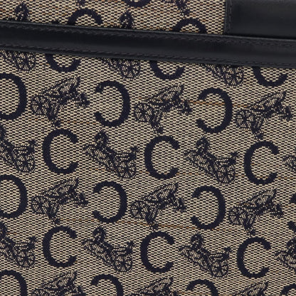 Celine C Sulky Shoulder bag Canvas and Leather, NAVY, CANVAS, Shoulder bag