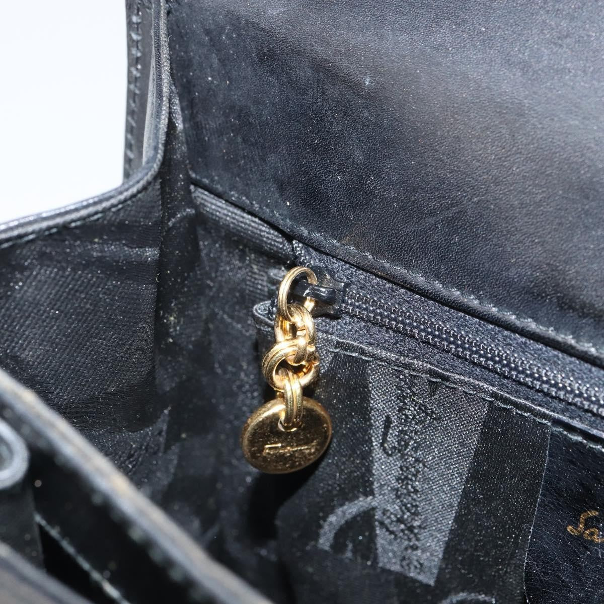 Salvatore Ferragamo Convertible Top Handle Bag Leather, BLACK, LEATHER, Handbag