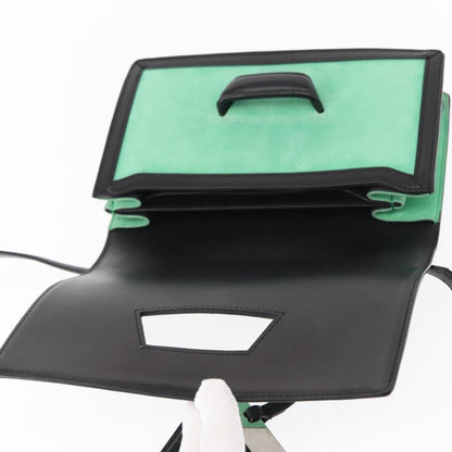 Loewe Barcelona Shoulder Bag Suede with Leather, GREEN, SUEDE, Shoulder bag