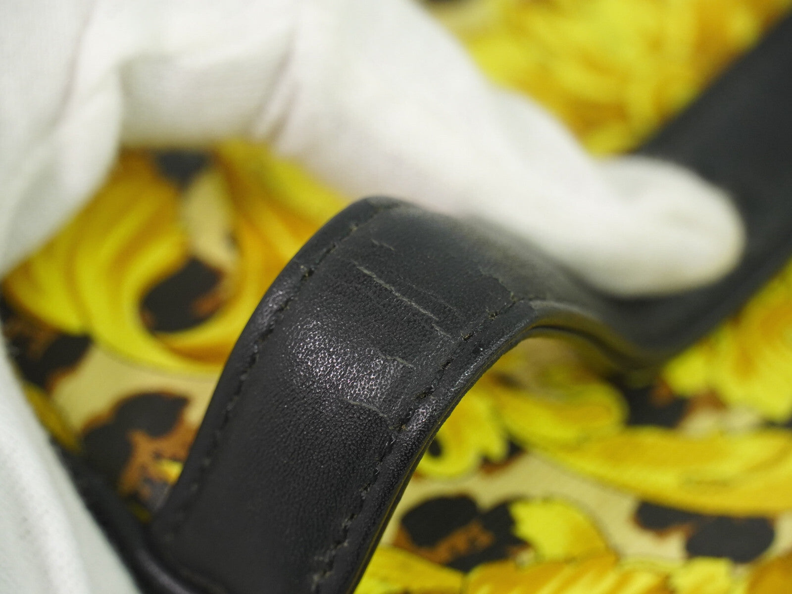 Versace Vanity Hand Bag Canvas and Leather, YELLOW, PVC, Handbag