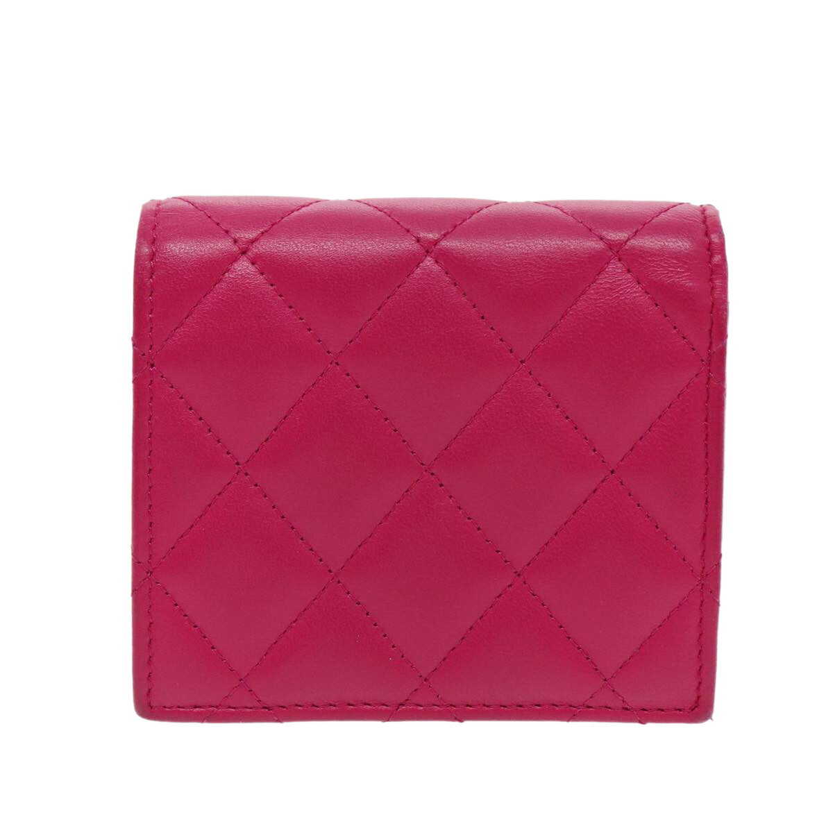 Chanel Textured CC Bifold Wallet Quilted Caviar, PINK, LEATHER, Wallets