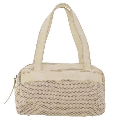 Chanel Vintage Shoulder Bag Canvas, WHITE, CANVAS, Shoulder bag