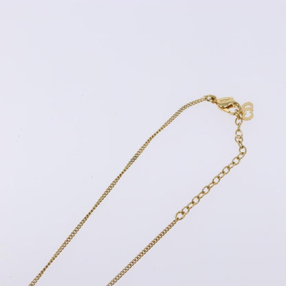 Christian Dior Vintage Logo Round Pendant Necklace Metal, GOLD, METAL, Necklace