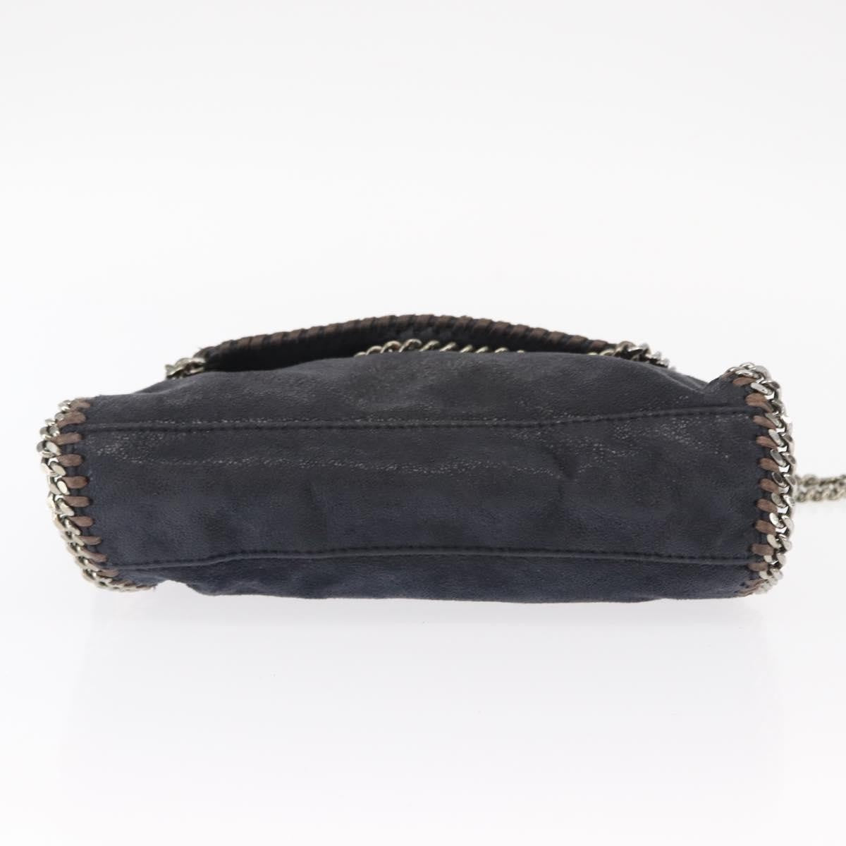 Stella McCartney Falabella Fold Over Crossbody Bag Shaggy Deer, NAVY, POLYESTER, Shoulder bag