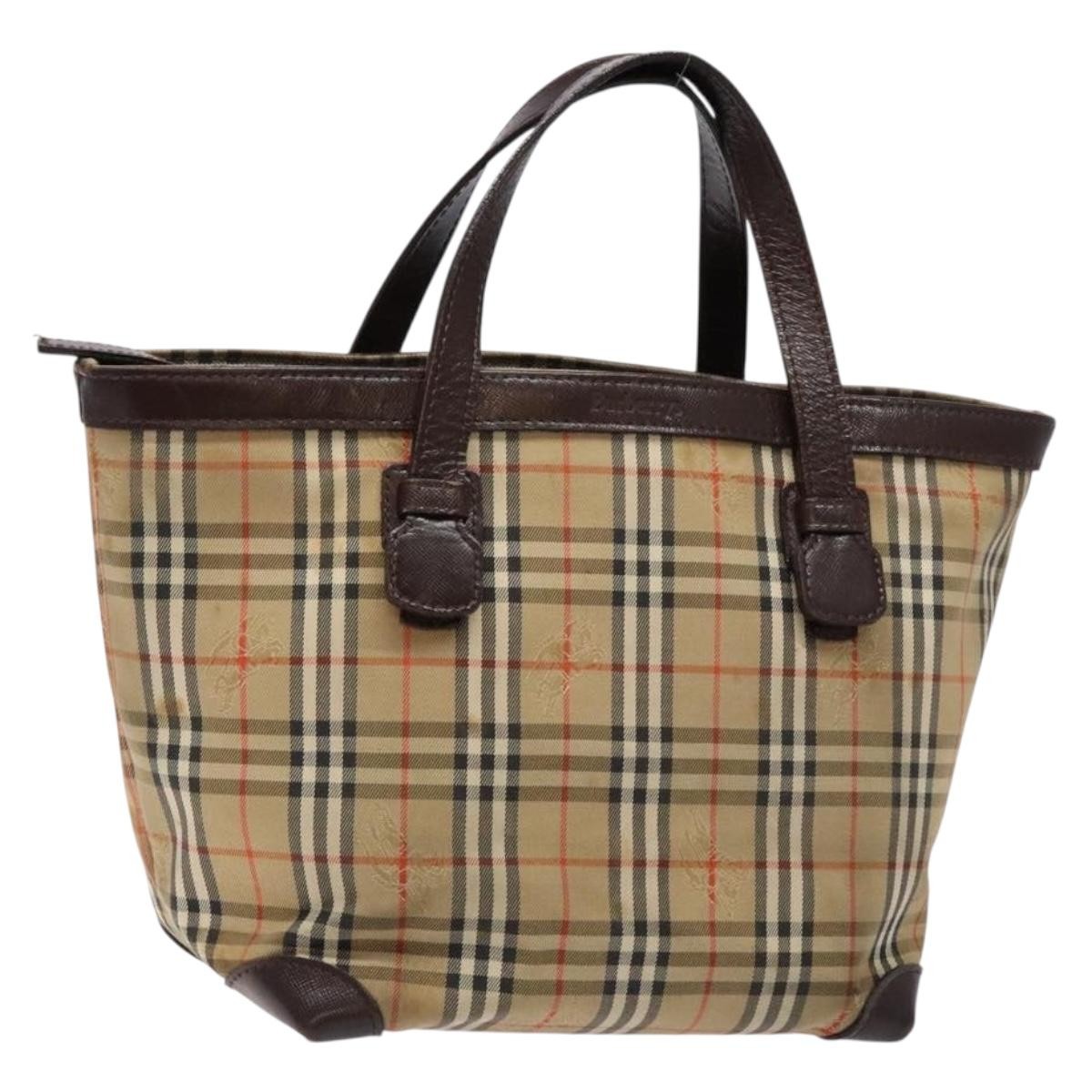 Burberry Nova Check Handbag Nova Check Canvas and leather, BEIGE, CANVAS, Handbag