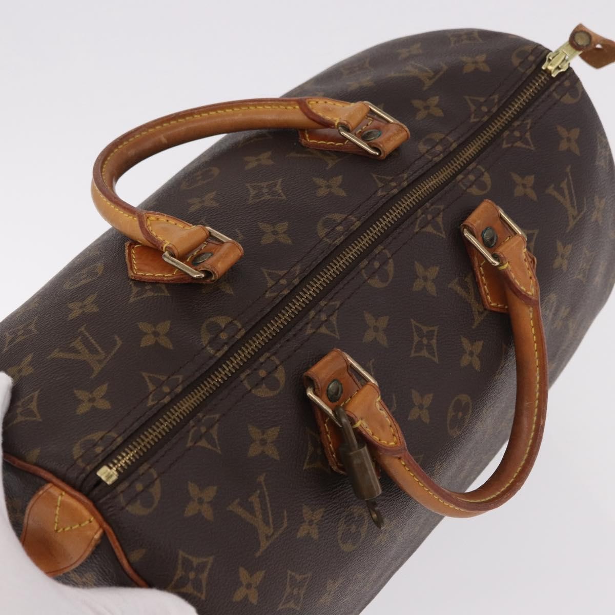 Louis Vuitton Speedy Handbag Monogram Canvas, Brown, Canvas, Handbag