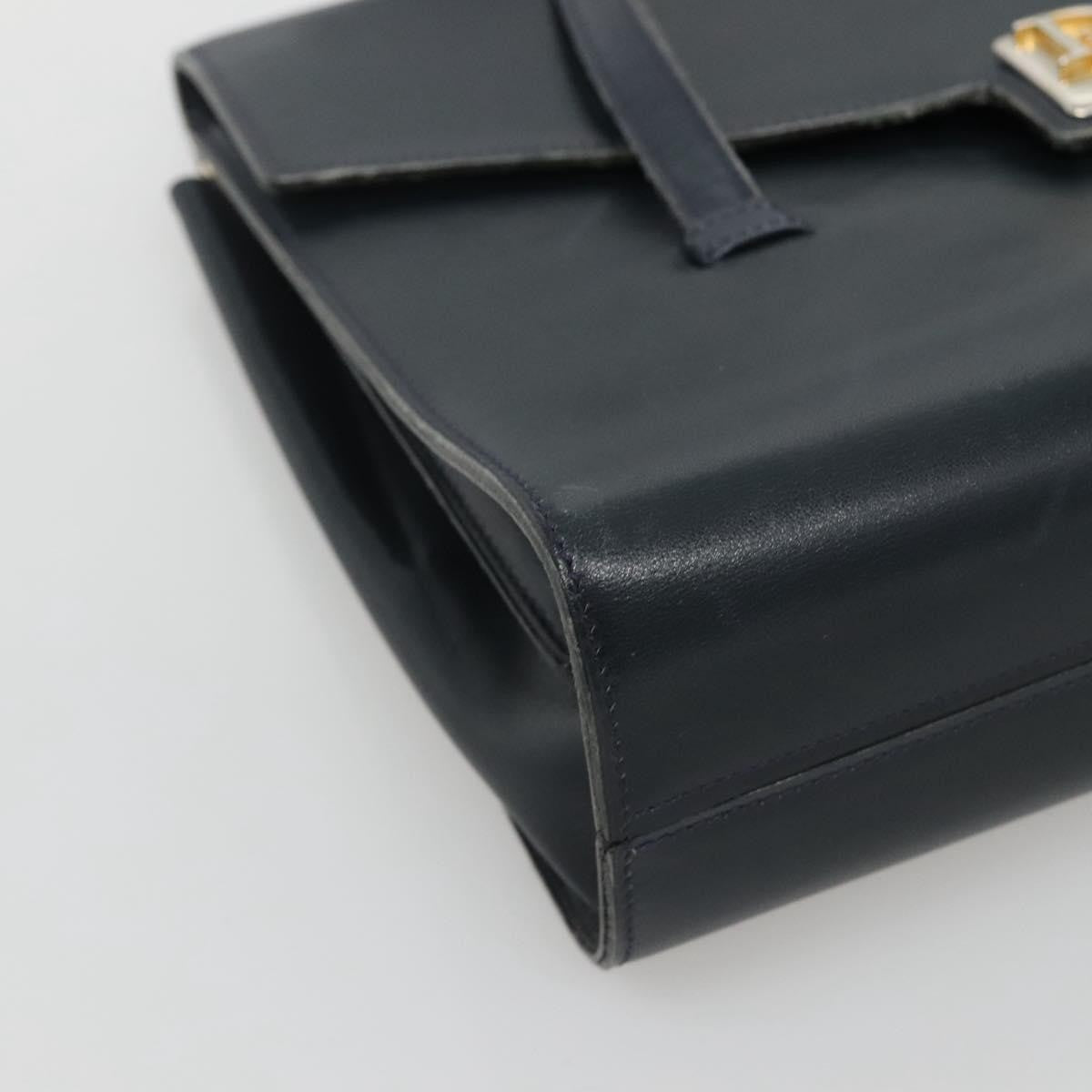 Christian Dior Vintage Handbag Leather, NAVY, LEATHER, Handbag