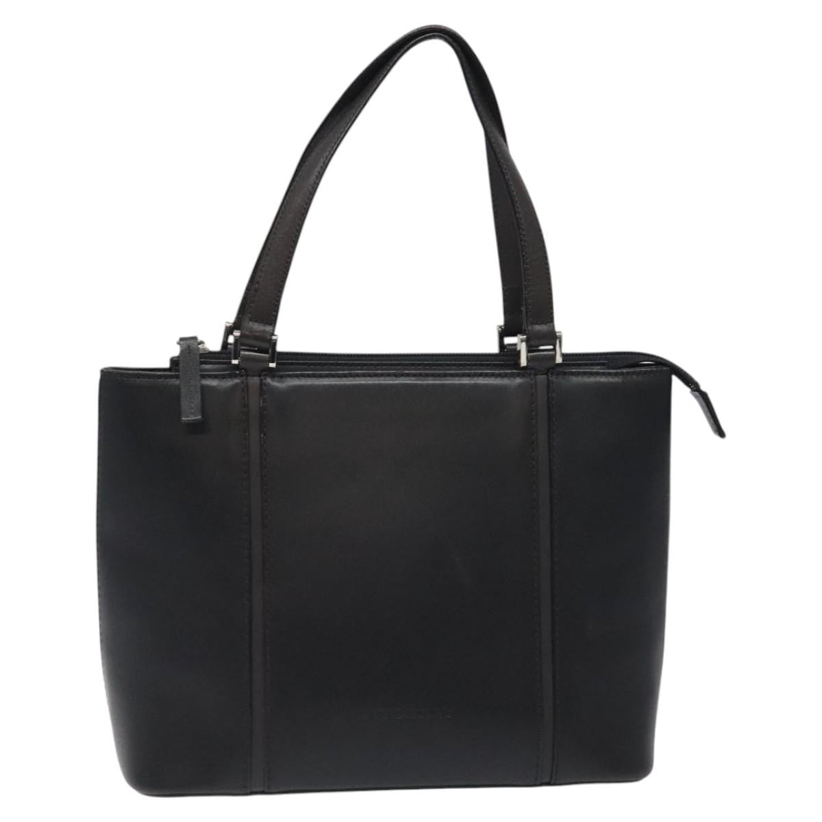 Burberry Vintage Handbag Leather, BLACK, LEATHER, Handbag