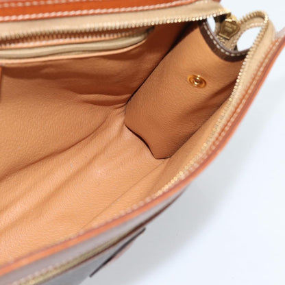 Celine Macadam Pochette Canvas, Brown, Canvas, Clutch