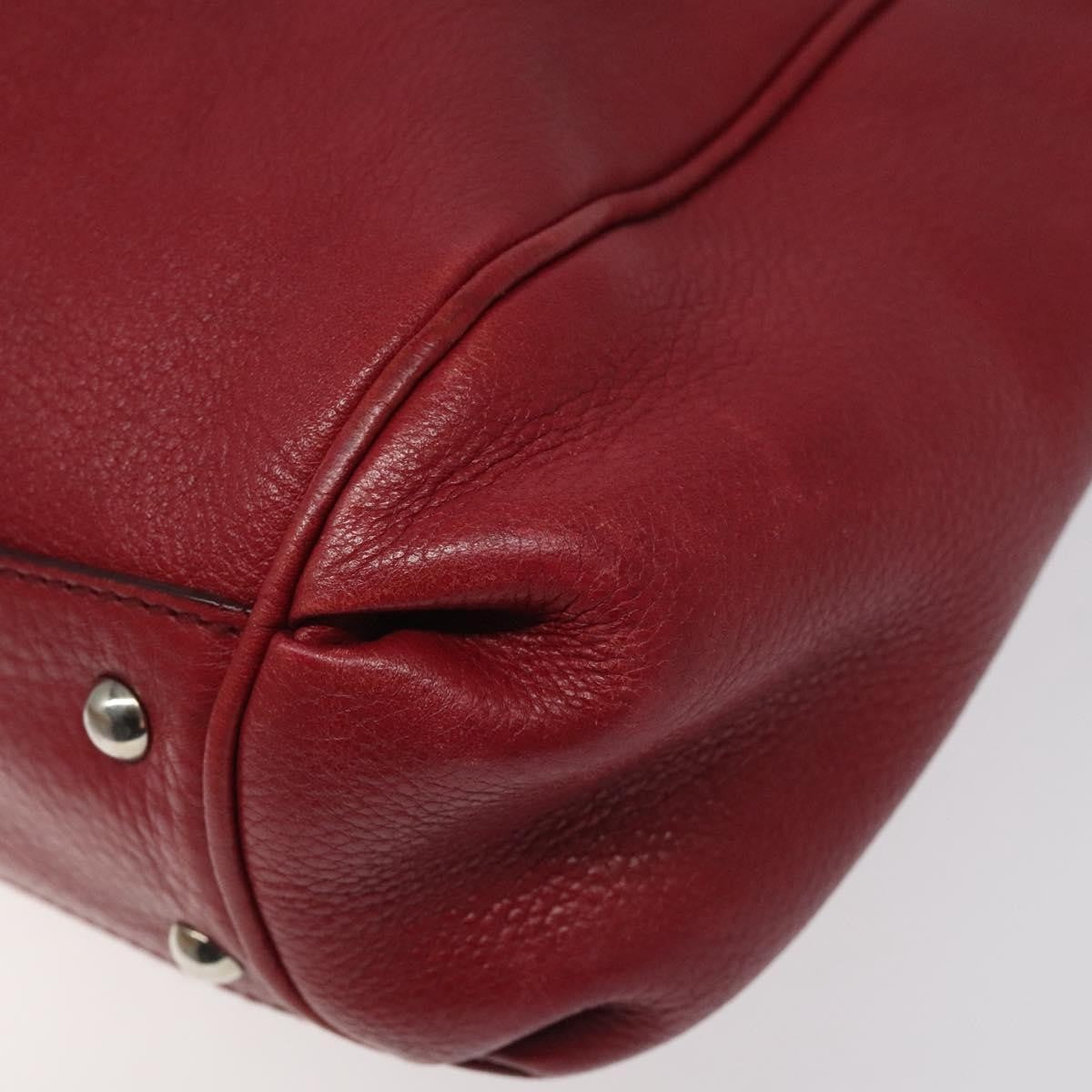 Salvatore Ferragamo Gancini handbag Leather, RED, LEATHER, Handbag