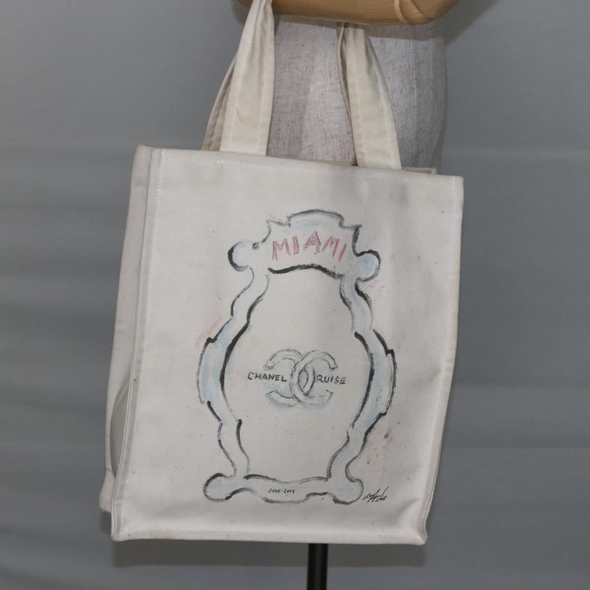 Chanel Cruise Tote Printed Canvas, BEIGE, CANVAS, Tote bag