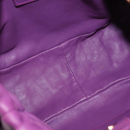 Prada Pleats Shoulder Bag Cervo Leather, Purple, Leather, Handbag