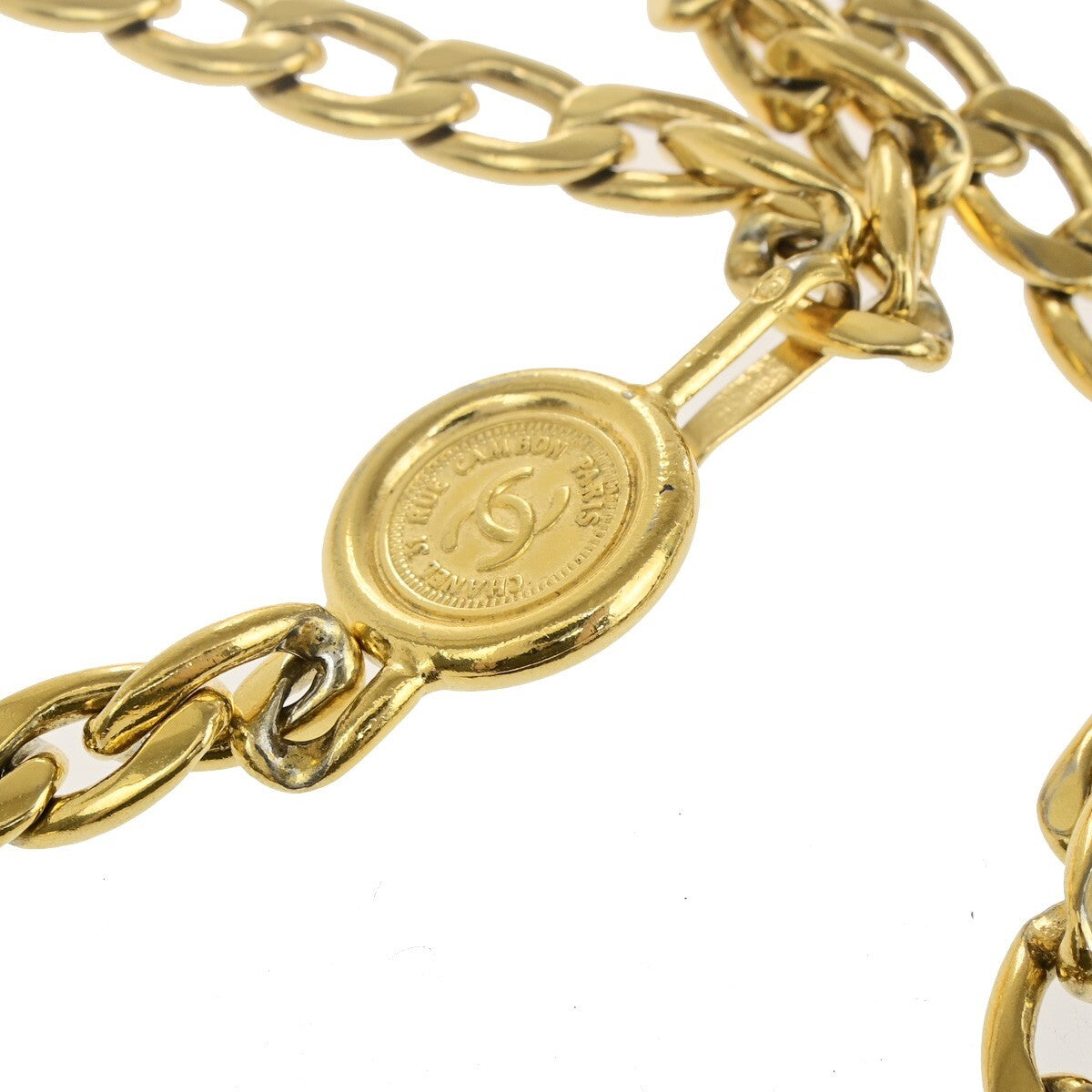 Chanel CC Logo Elastic Belt Leather, GOLD, GOLD_PLATED, Belts