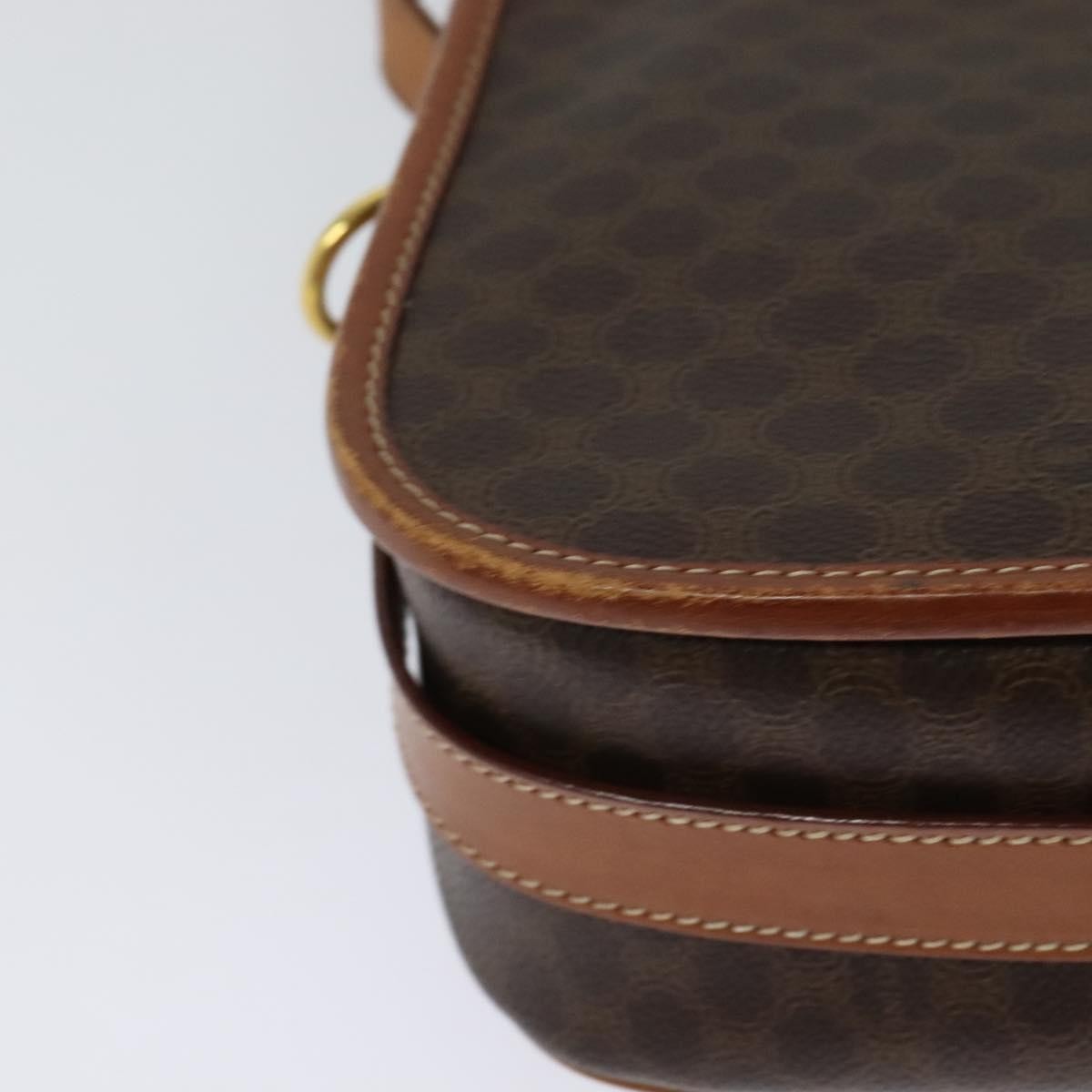 Celine Macadam Shoulder Bag PVC Leather, BROWN, CANVAS, Shoulder bag