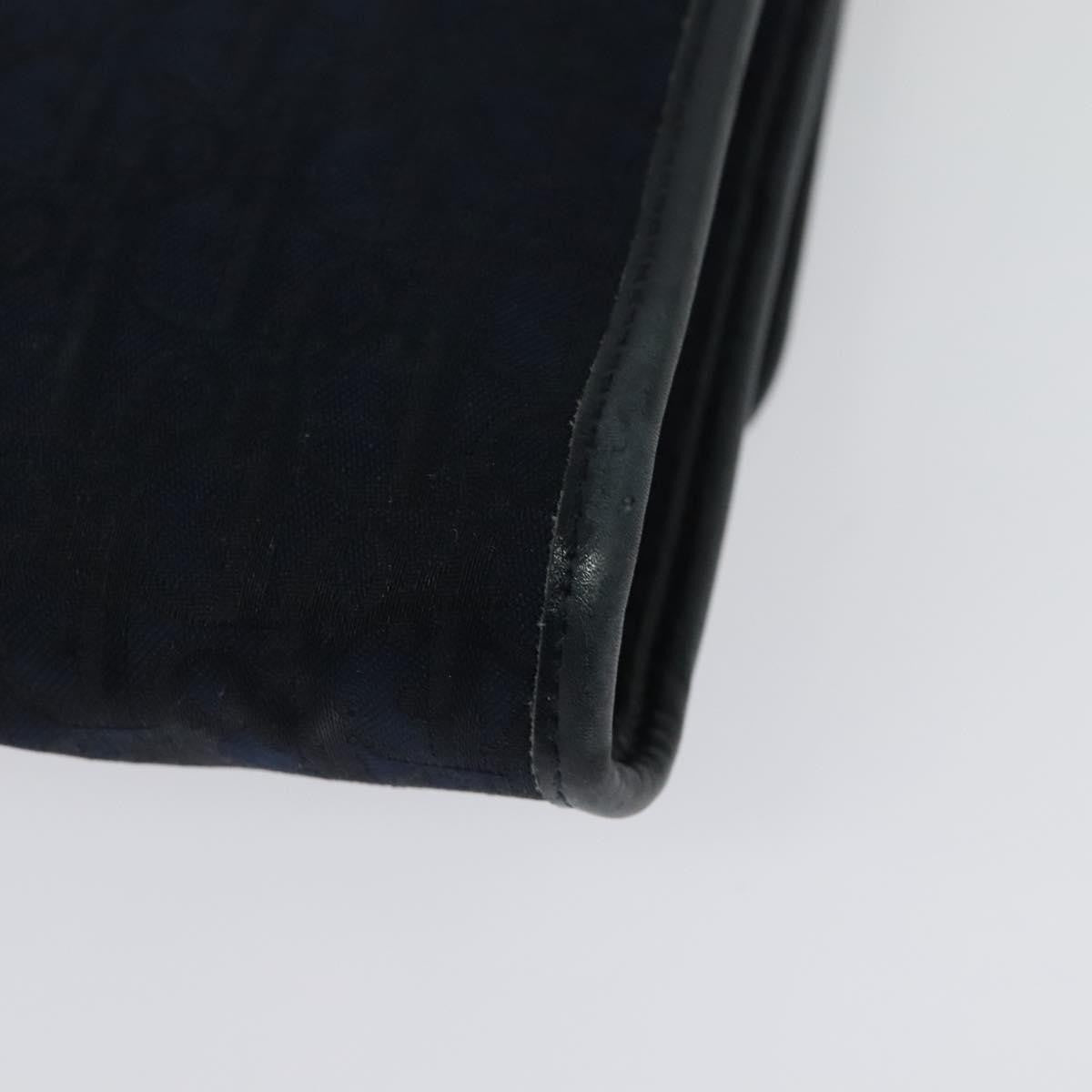 Christian Dior Vintage Chain Flap Shoulder Bag Diorissimo Canvas, NAVY, CANVAS, Shoulder bag