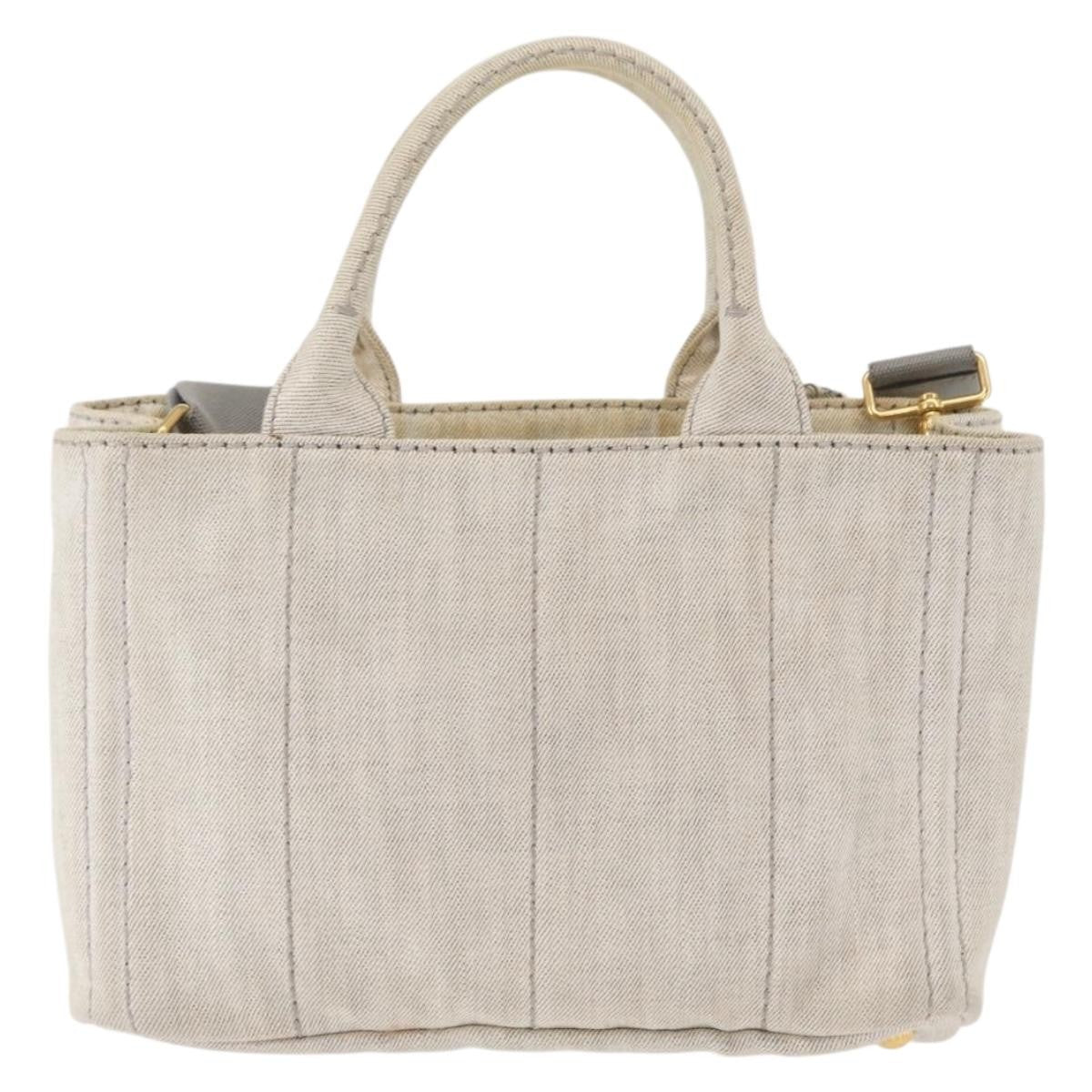 Prada Canapa Convertible Tote Canvas, GRAY, CANVAS, Tote bag