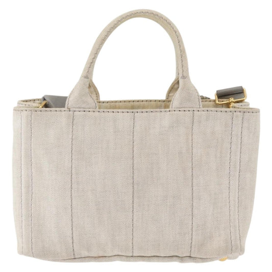 Prada Canapa Convertible Tote Canvas, GRAY, CANVAS, Tote bag