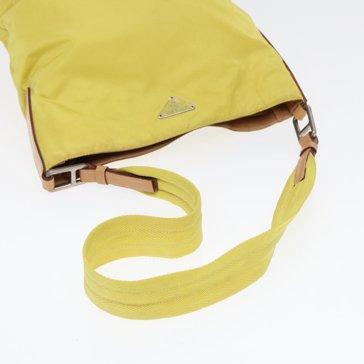 Prada Vintage Flap Messenger Bag Tessuto, YELLOW, NYLON, Shoulder bag