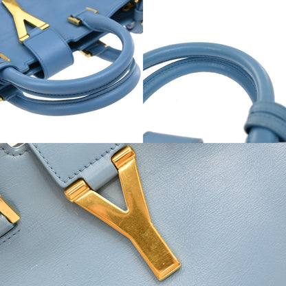 Saint Laurent Classic Y Cabas Leather, BLUE, LEATHER, Tote bag