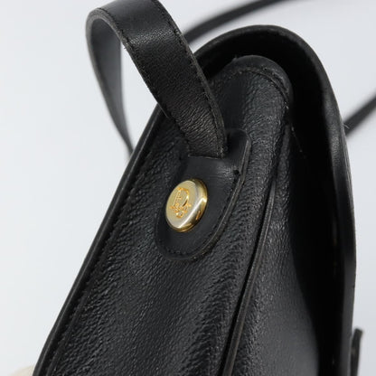 Christian Dior Vintage Honeycomb Flap Crossbody Bag Canvas and Leather, BLACK, CANVAS, Shoulder bag
