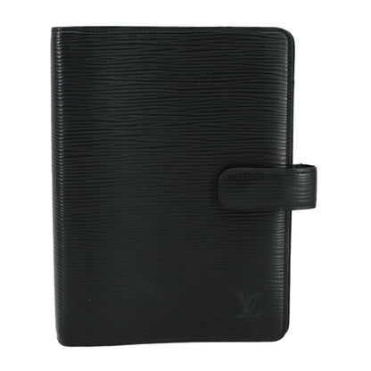 Louis Vuitton Agenda Cover Epi Leather, BLACK, LEATHER, Wallets