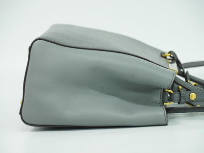 Fendi 2Jours Bag Leather, GRAY, LEATHER, Handbag