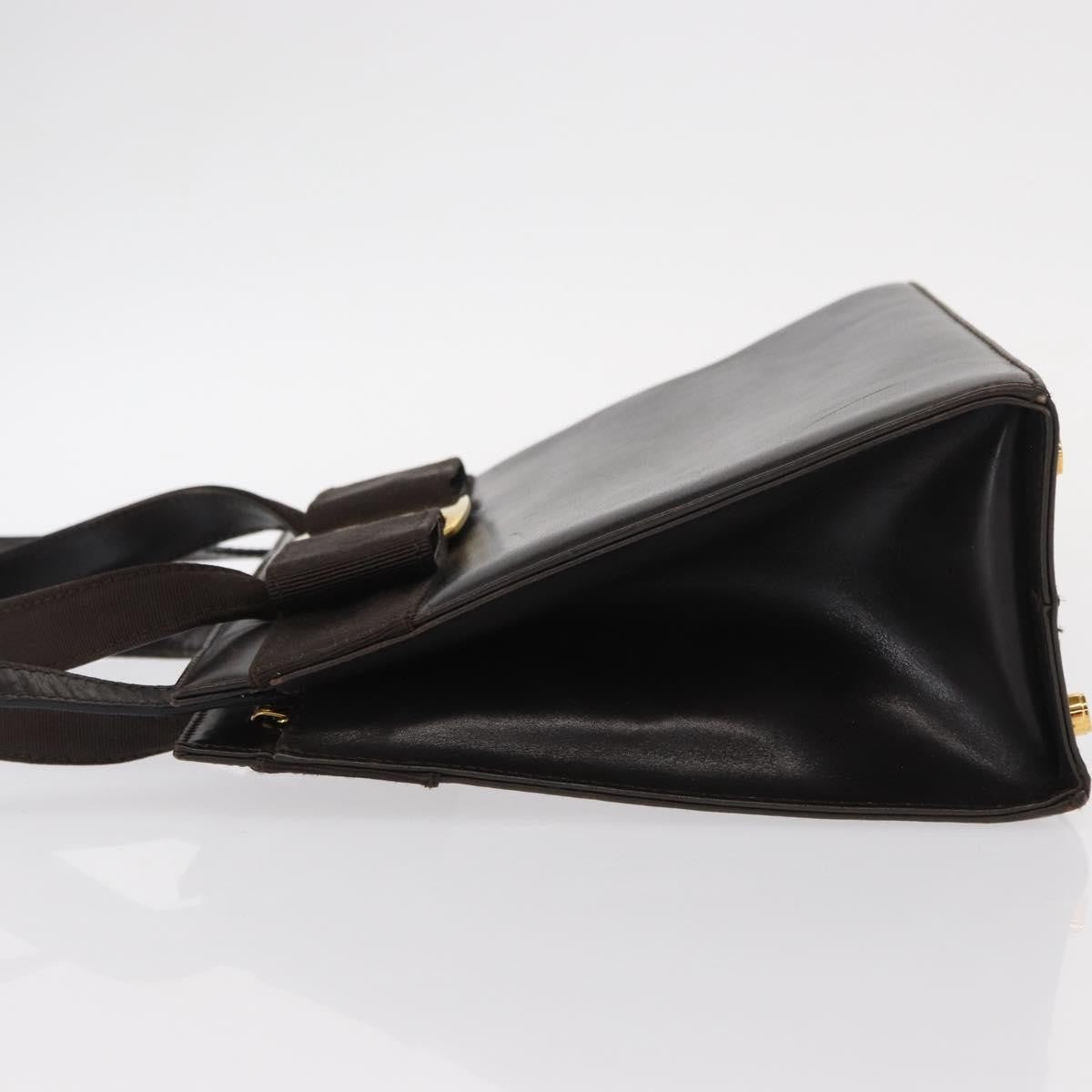 Salvatore Ferragamo Convertible Vara Bow Tote Leather, BROWN, LEATHER, Handbag