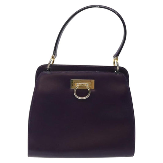 Celine Gancini Handbag Leather, PURPLE, LEATHER, Handbag