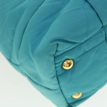 Prada Convertible Tote Quilted Tessuto, TURQUOISE, NYLON, Handbag