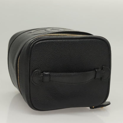 Chanel Vanity pouch Leather, BLACK, LEATHER, Toiletry Case