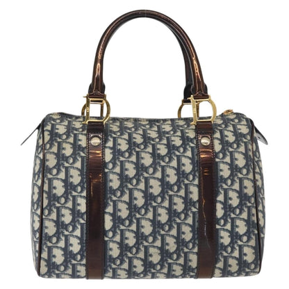 Christian Dior Vintage Trotter Boston Bag Diorissimo Canvas, NAVY, CANVAS, Handbag