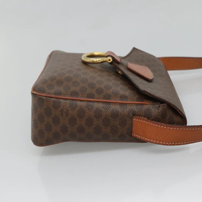 Celine Vintage Macadam Shoulder Bag Canvas and Leather, BROWN, CANVAS, Shoulder bag