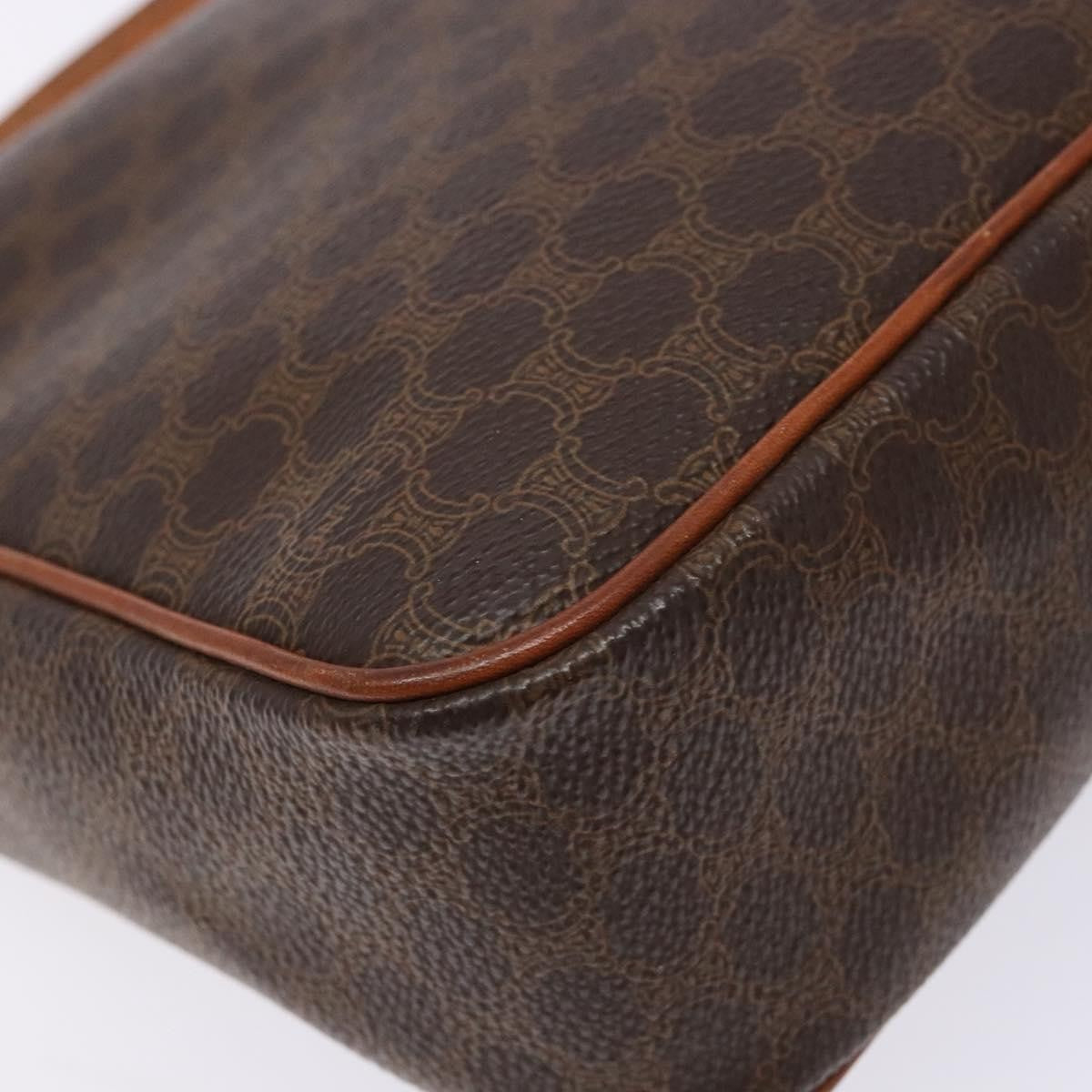 Celine Macadam Shoulder Bag PVC Leather, BROWN, CANVAS, Shoulder bag