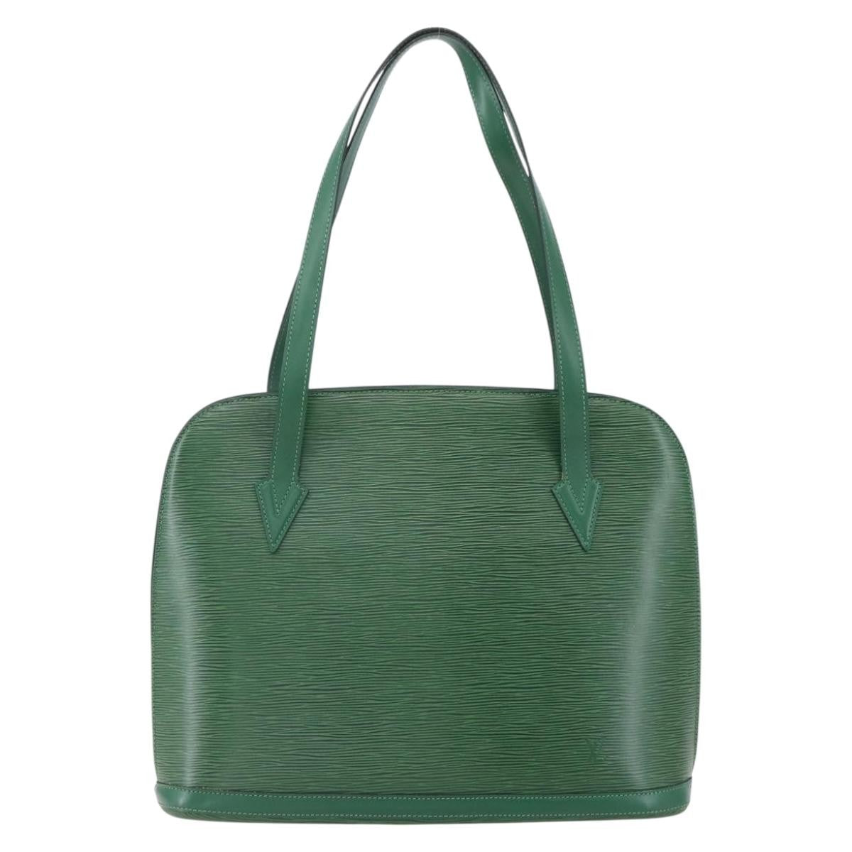 Louis Vuitton Lussac Handbag Epi Leather, GREEN, LEATHER, Shoulder bag