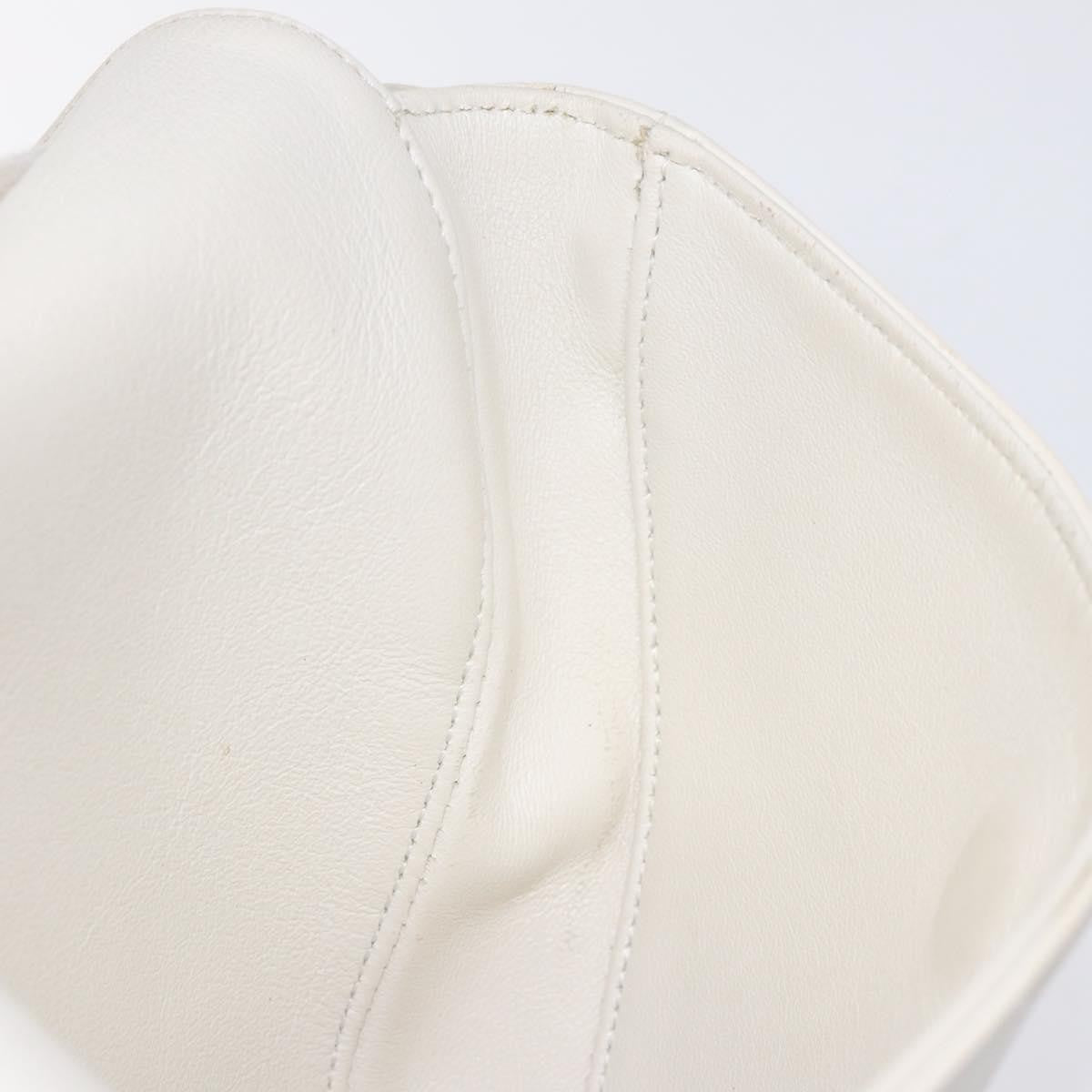 Celine Triangle Bag Leather, WHITE, LEATHER, Shoulder bag