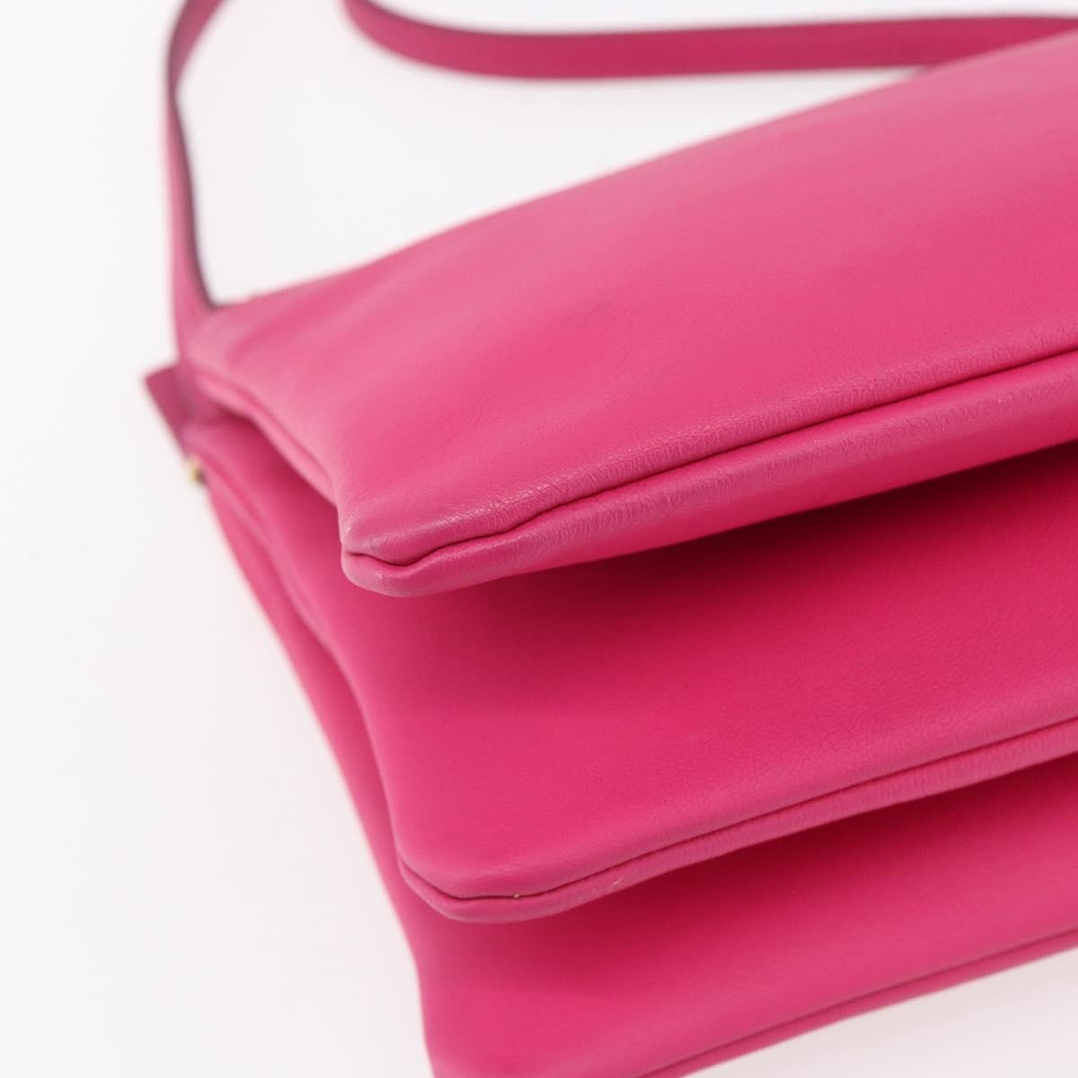 Celine Trio Crossbody Bag Leather, PINK, LEATHER, Shoulder bag