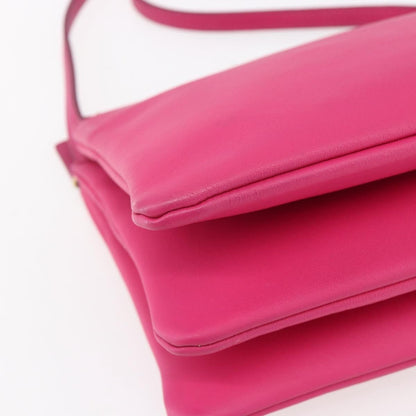 Celine Trio Crossbody Bag Leather, PINK, LEATHER, Shoulder bag