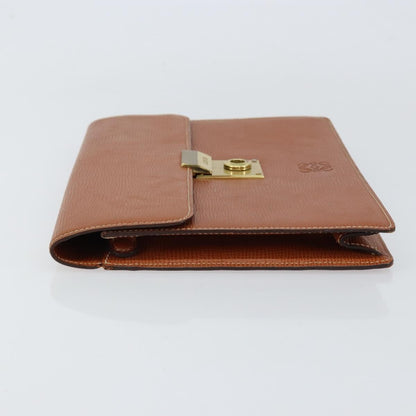 Loewe Anagram Clutch Bag Leather, BROWN, LEATHER, Clutche & pouche