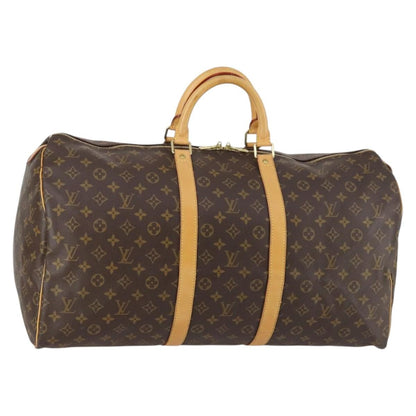 Louis Vuitton Keepall Bag Monogram Canvas, BROWN, CANVAS, Travel bag