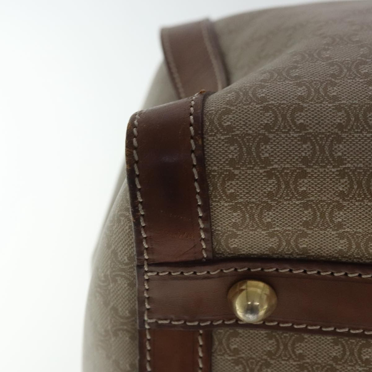 Celine Vintage Macadam Boston bag Canvas, BEIGE, CANVAS, Travel bag