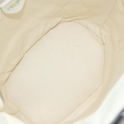 Celine Circle logo Leather, WHITE, LEATHER, Shoulder bag