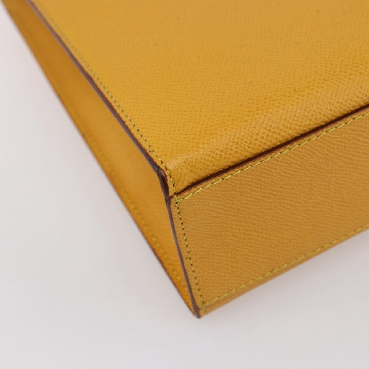 Celine Vintage Shoulder Bag Leather, YELLOW, LEATHER, Shoulder bag