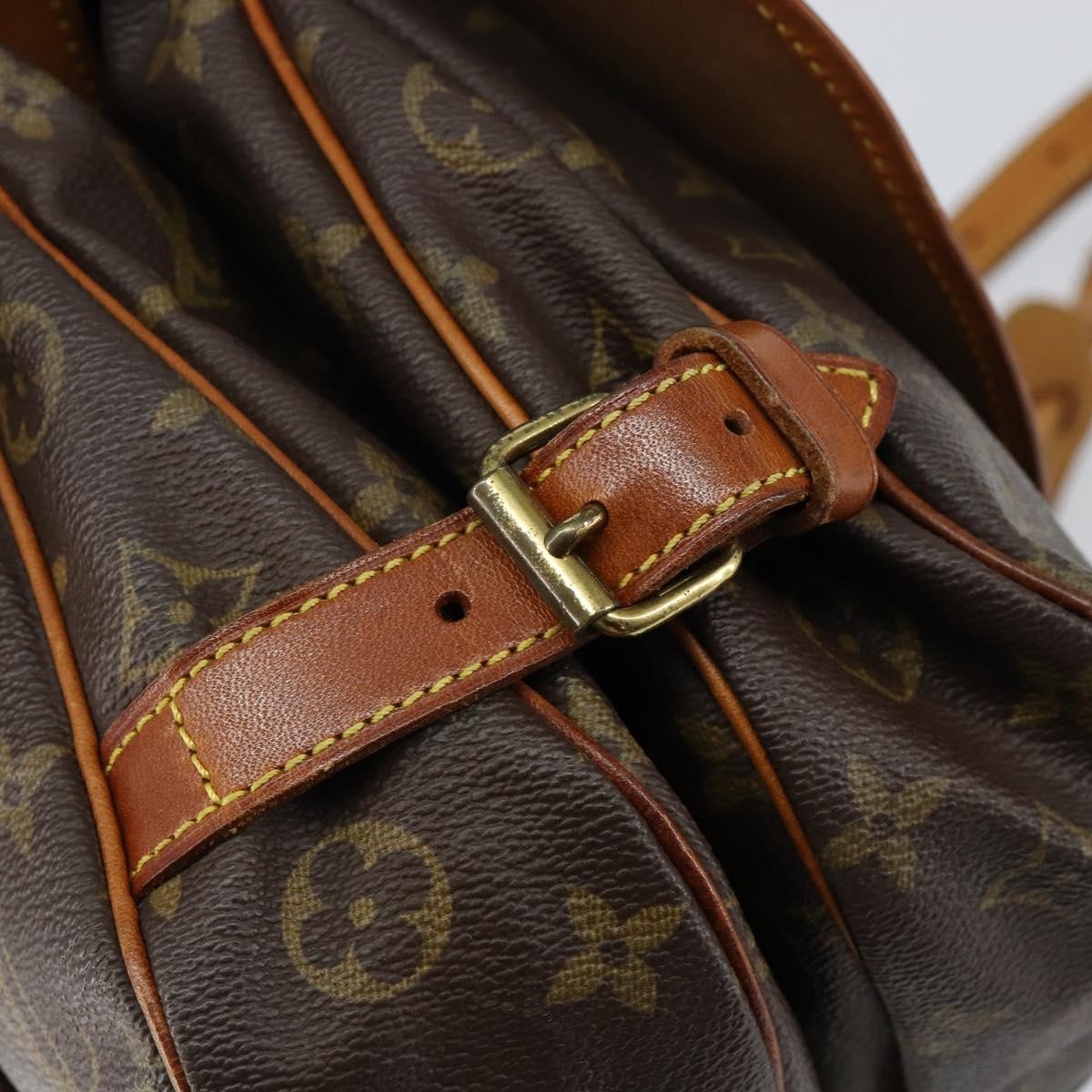 Louis Vuitton Saumur Handbag Monogram Canvas, BROWN, CANVAS, Shoulder bag